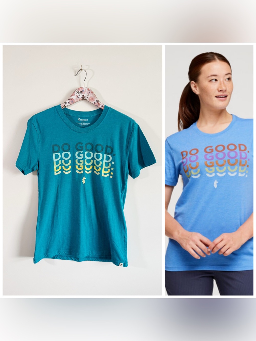 COTOPAXI Do Good Repeat Organic Women’s Tee Top Shirt Blue M Medium